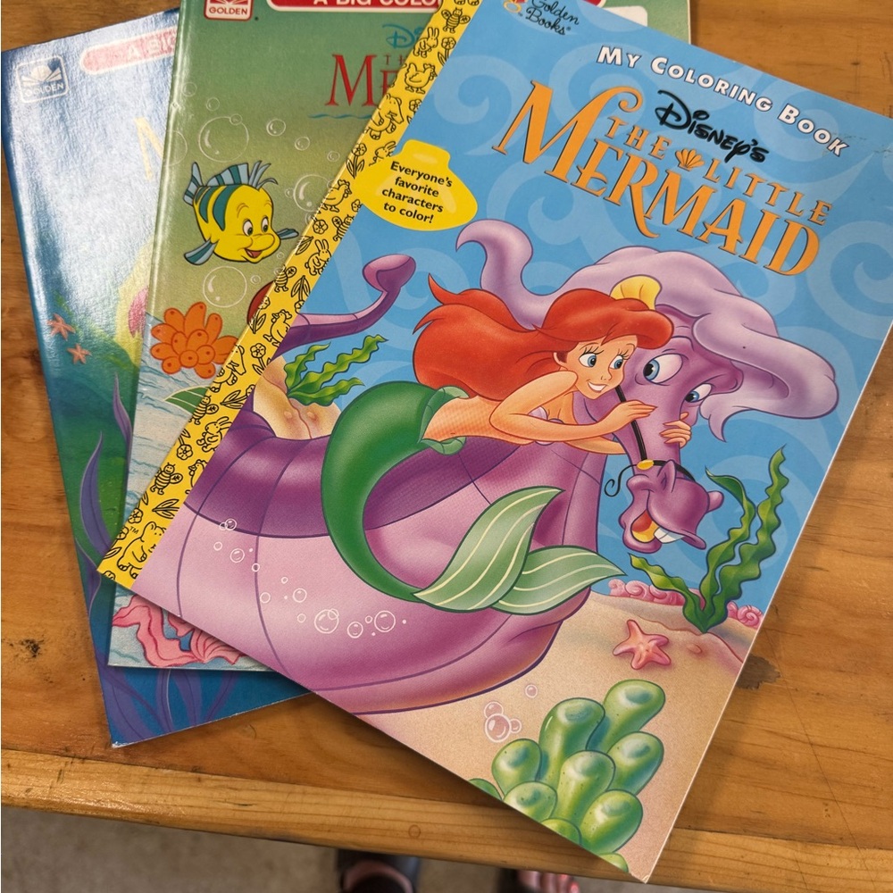 Disney The Little Mermaid Coloring Book with Purple and Red Cover
